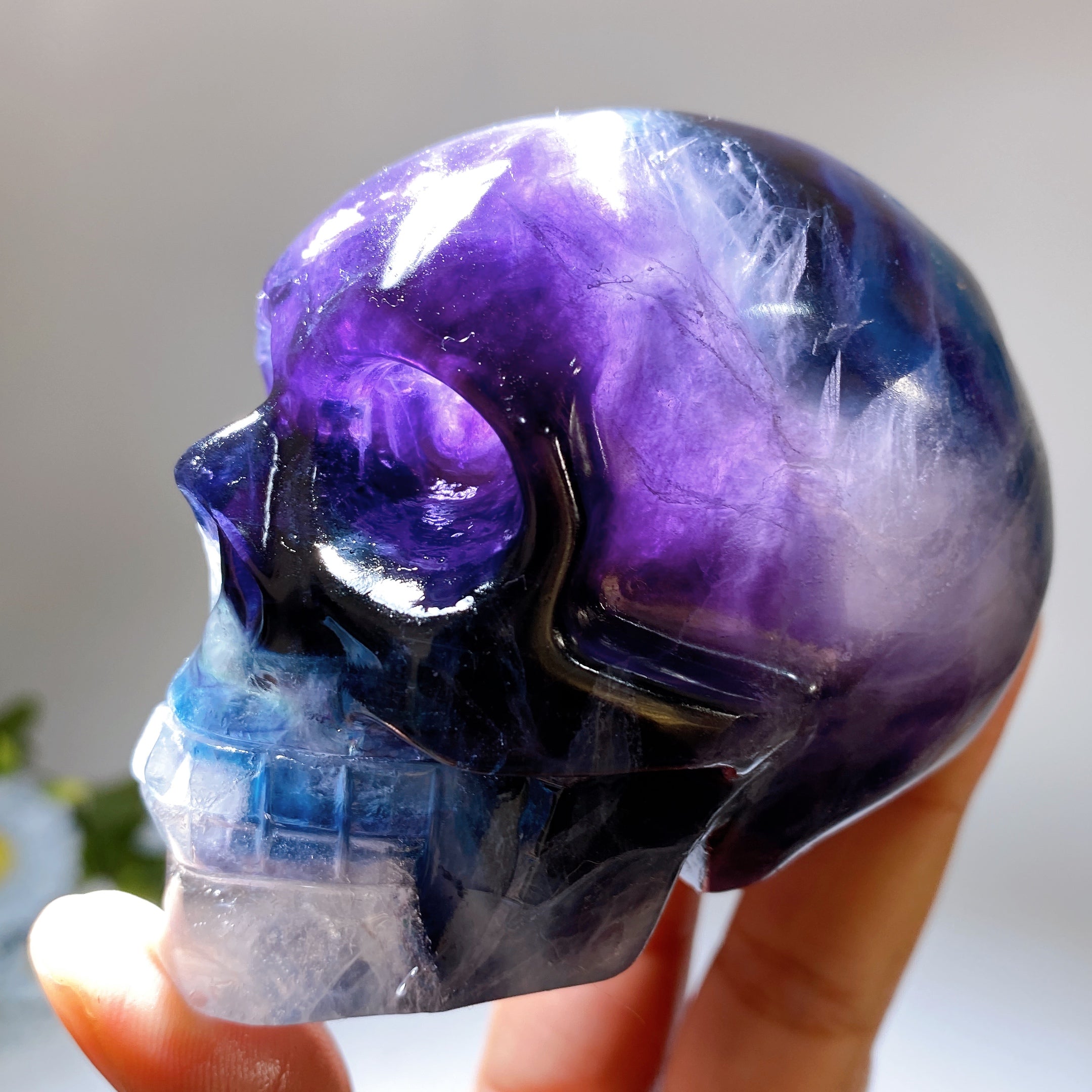3.5 inch Fluorite Skull Crystal for Healing & Meditation