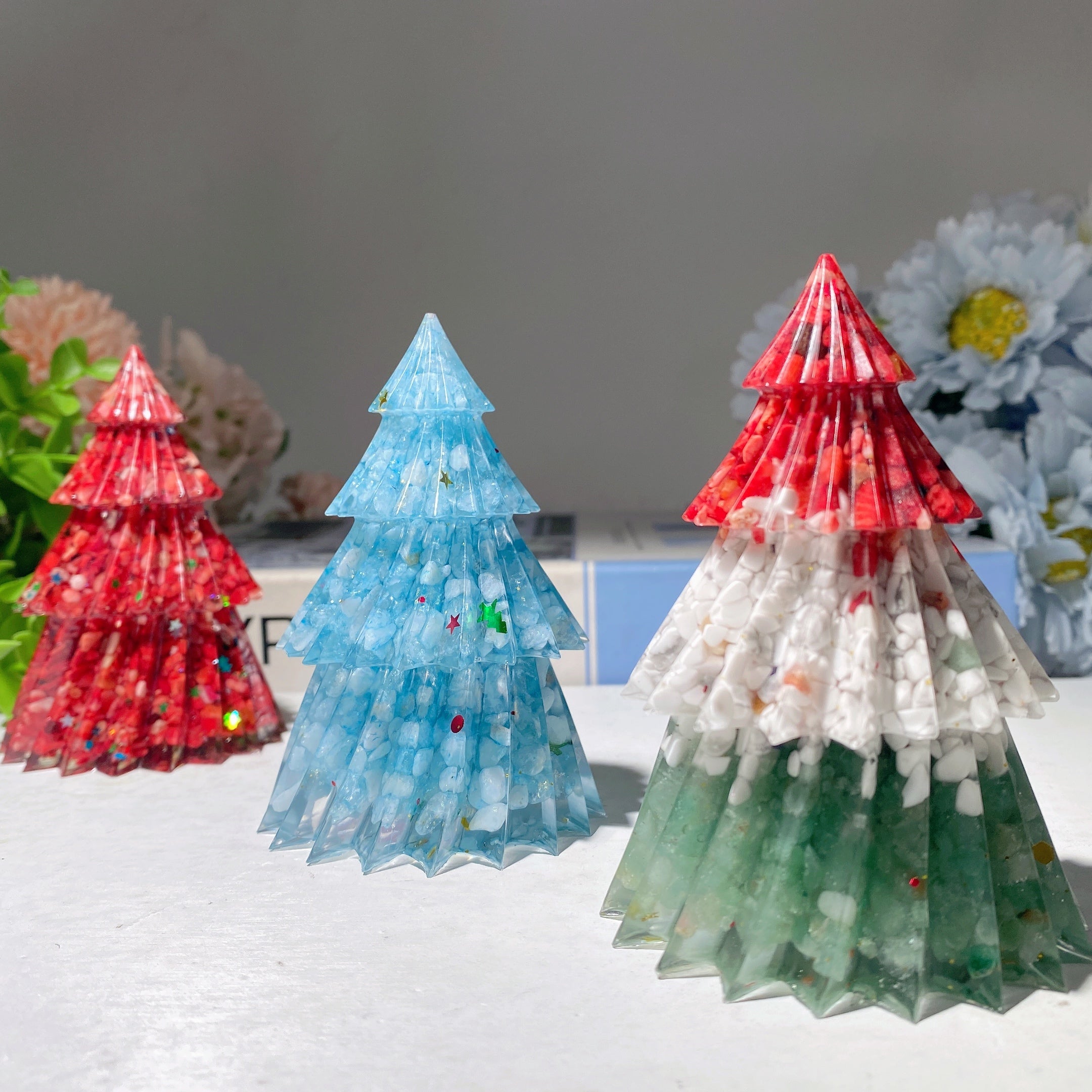 3.5 Inch Mixed Crystal Resin Spiritual Tree Sculpture Meditation