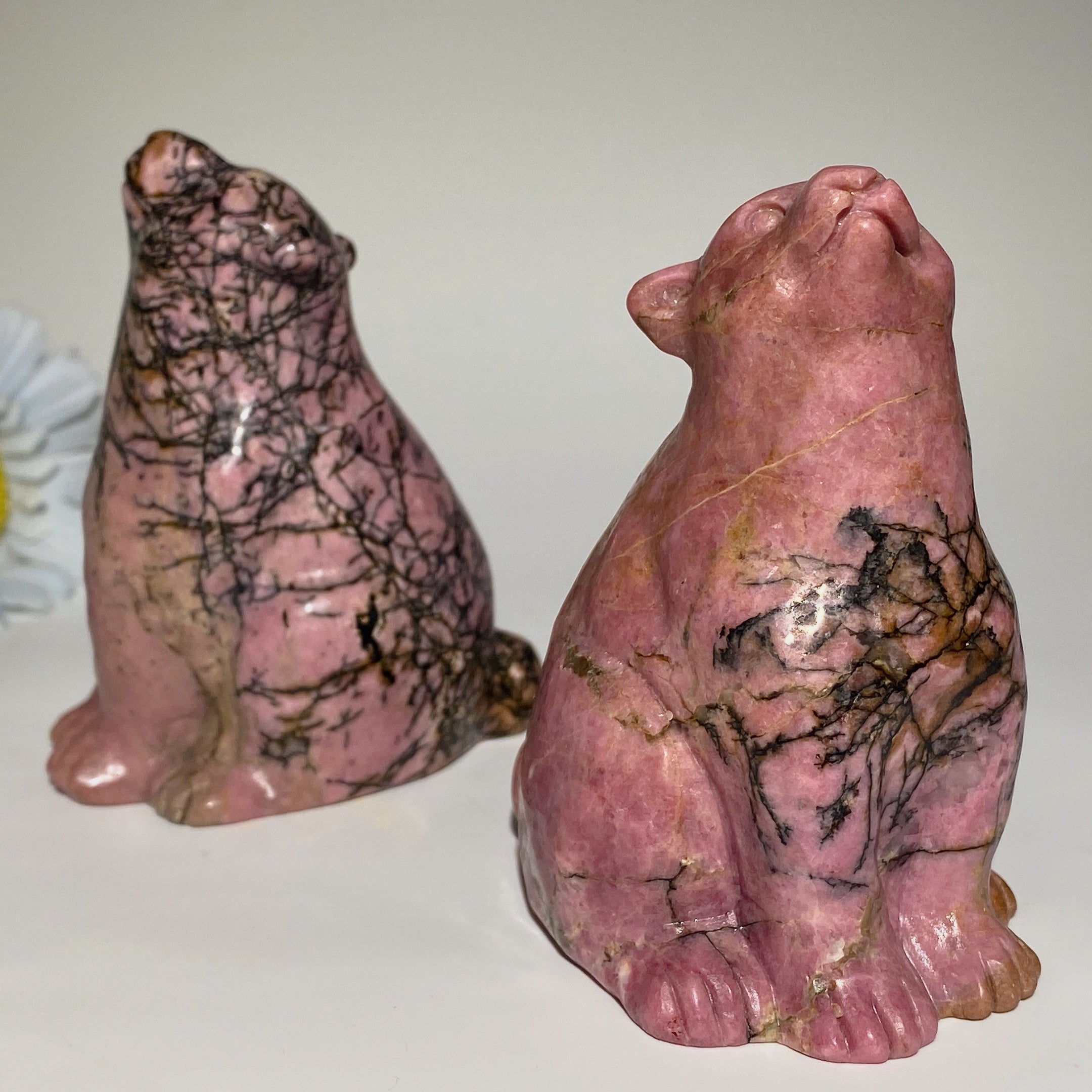 3.5 Inch Rhodonite Crystal Bear Carving for Healing