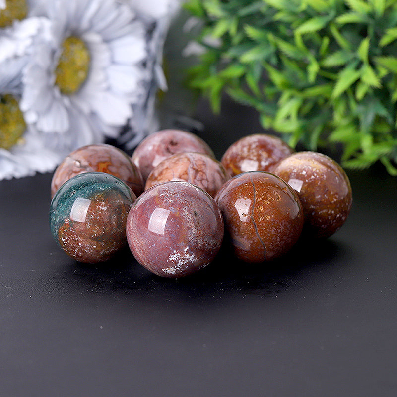 3.5" Ocean Jasper Crystal Sphere for Healing & Energy