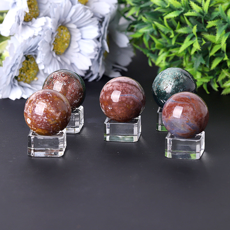 3.5" Ocean Jasper Crystal Sphere for Healing & Energy