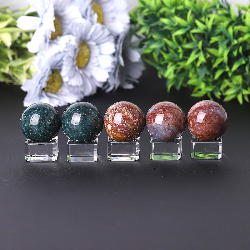 3.5" Ocean Jasper Crystal Sphere for Healing & Energy