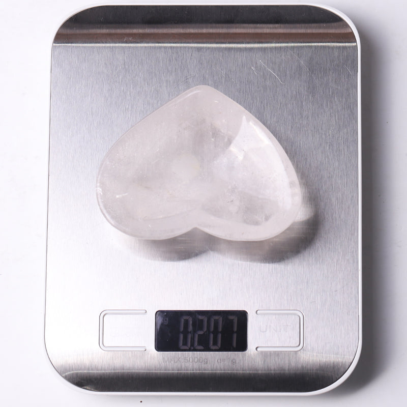 3.5in Clear Quartz Crystal Heart Shaped Bowl for Healing