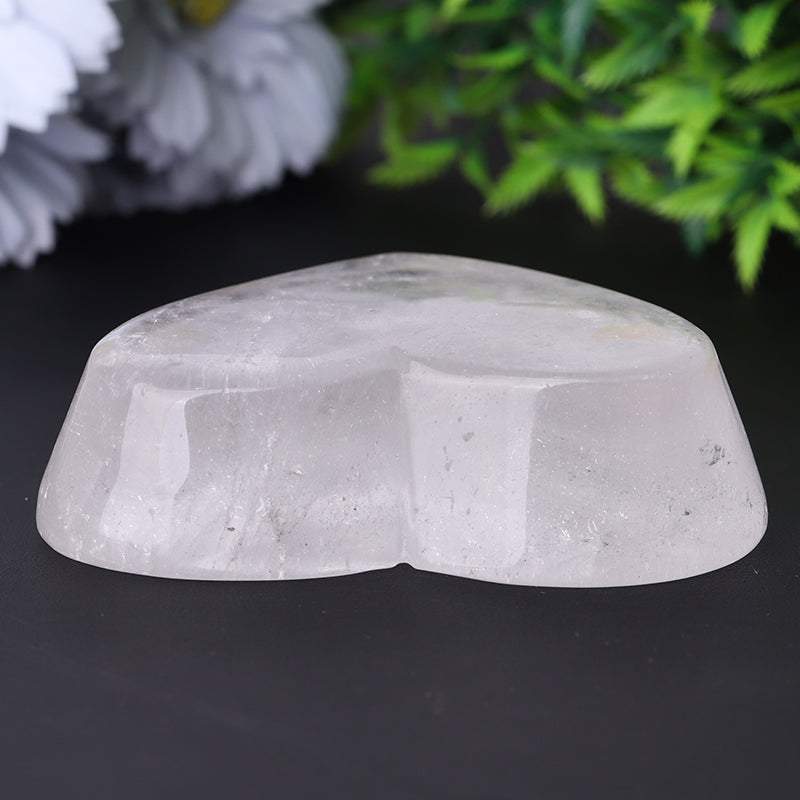 3.5in Clear Quartz Crystal Heart Shaped Bowl for Healing