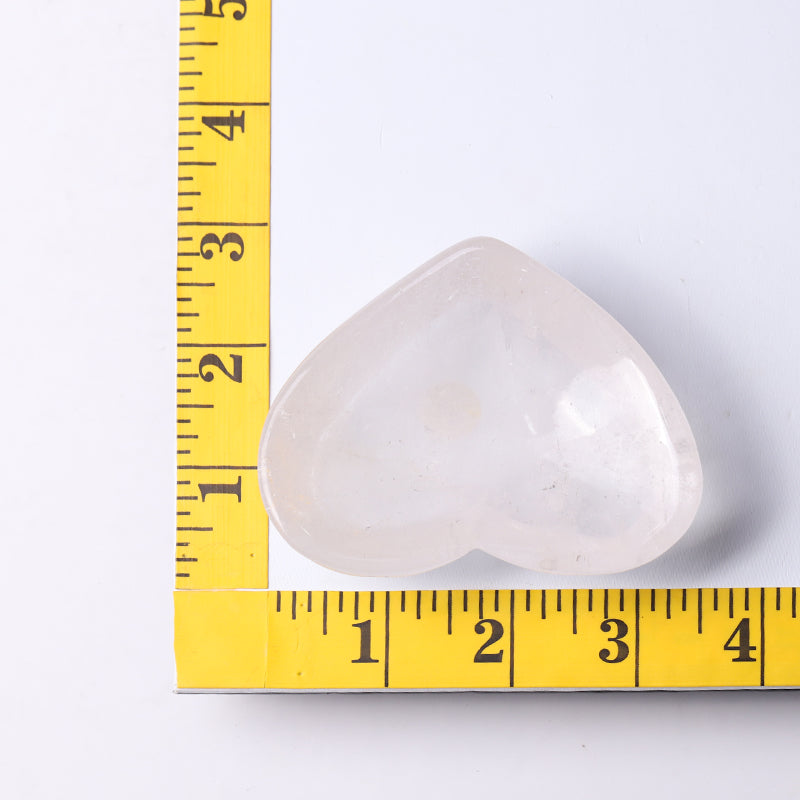 3.5in Clear Quartz Crystal Heart Shaped Bowl for Healing