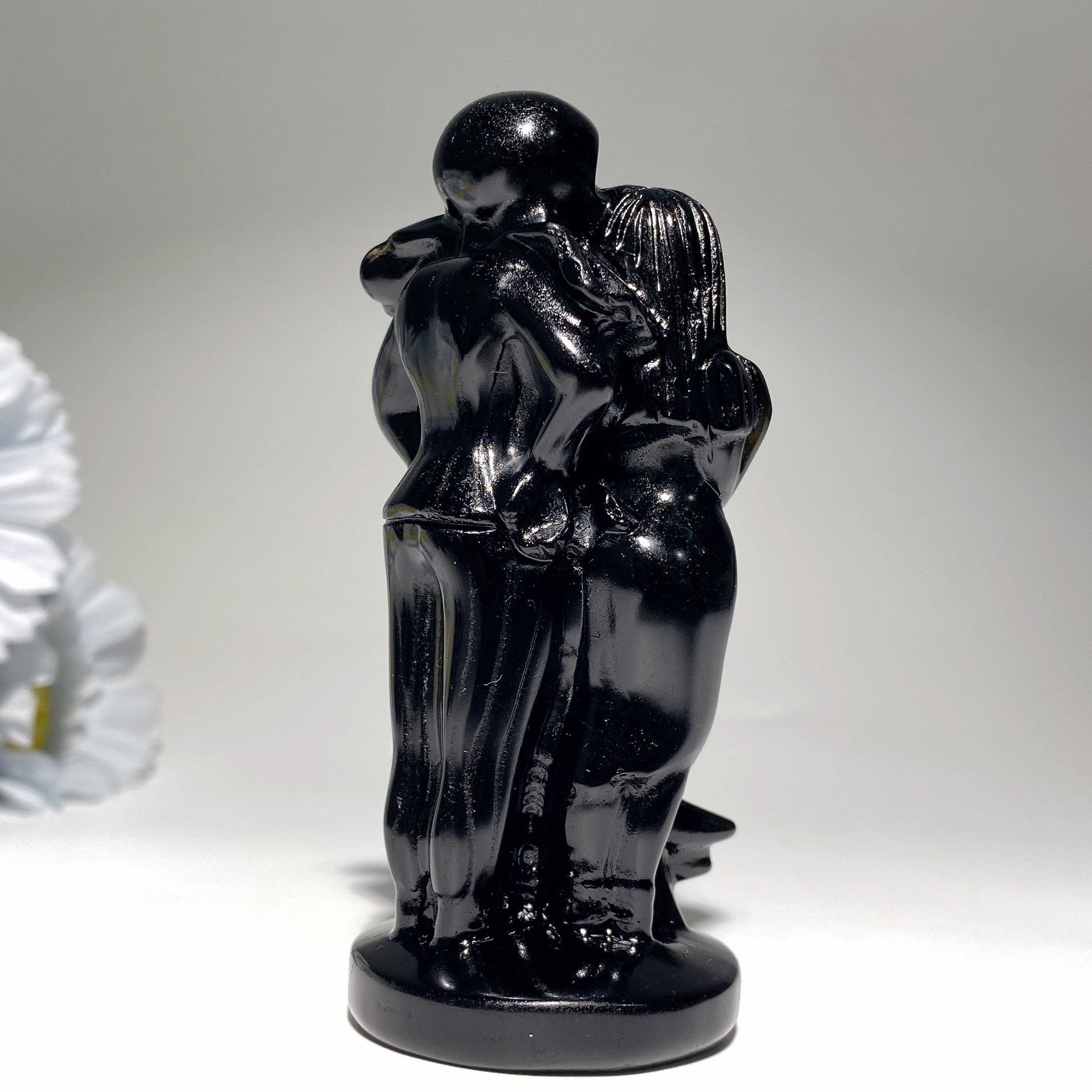 3.6-4.6 Inch Black Obsidian & Yooperlite Dog Crystal Carvings