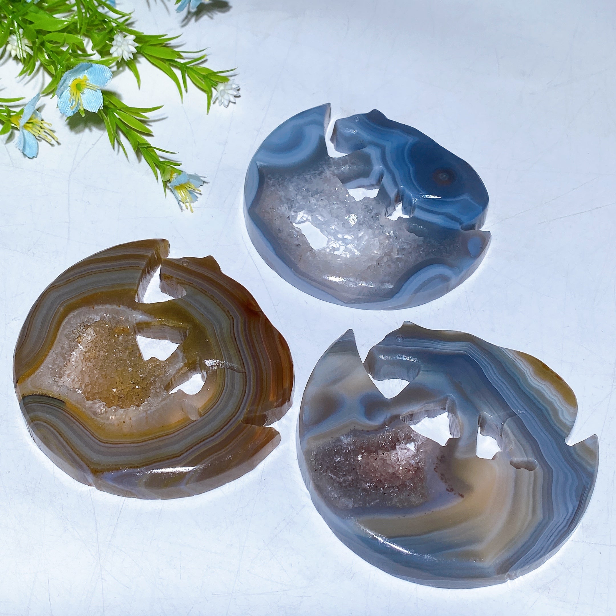 3.6-inch Druzy Agate Crystal Bear Carving for Healing