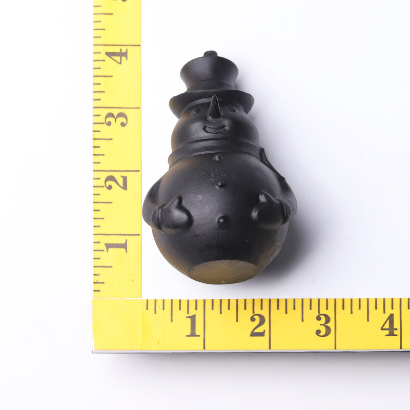 3.7 inch Black Obsidian Snowman Crystal Carving