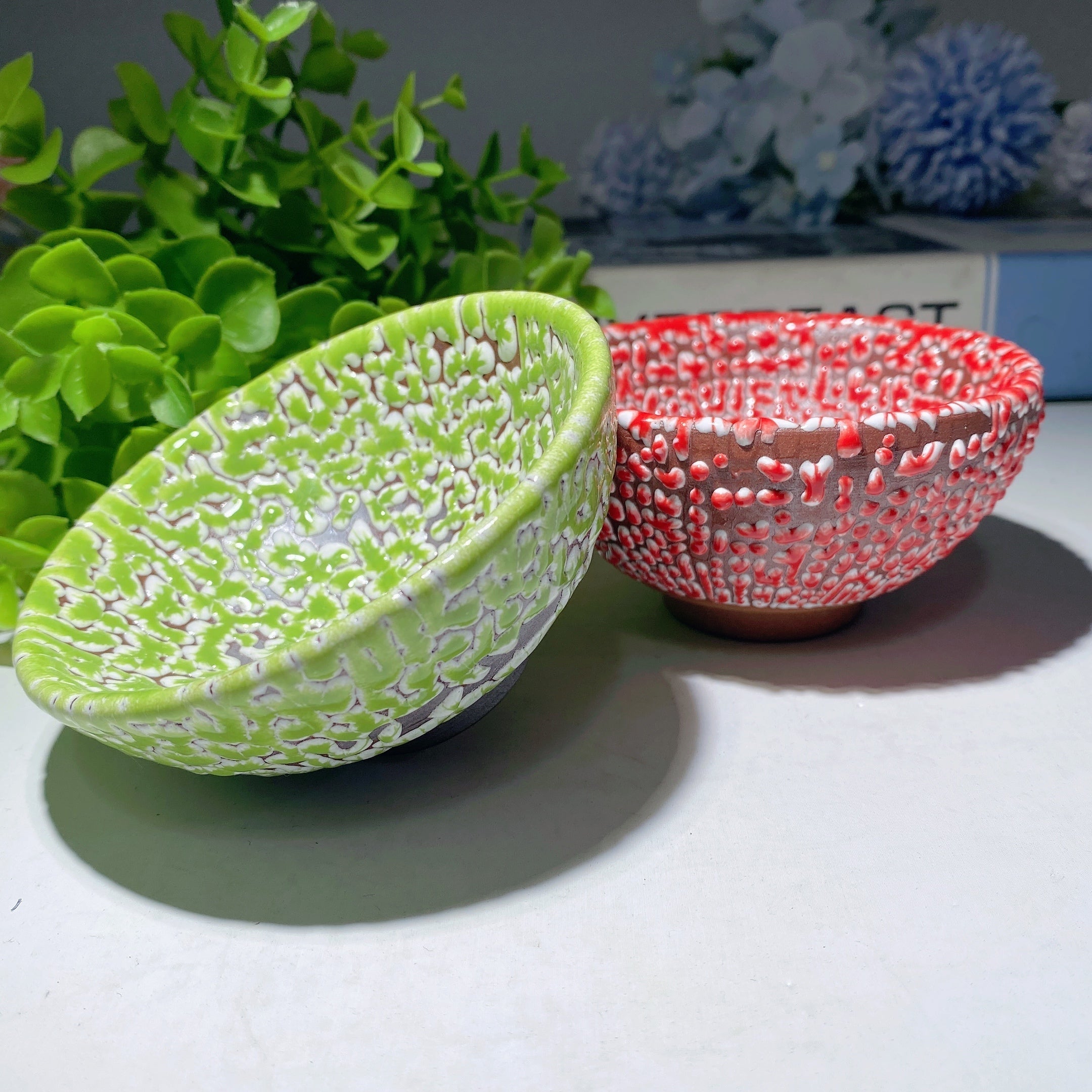 3.7 inch Ceramic Cup Crystal Healing for Zen Decor