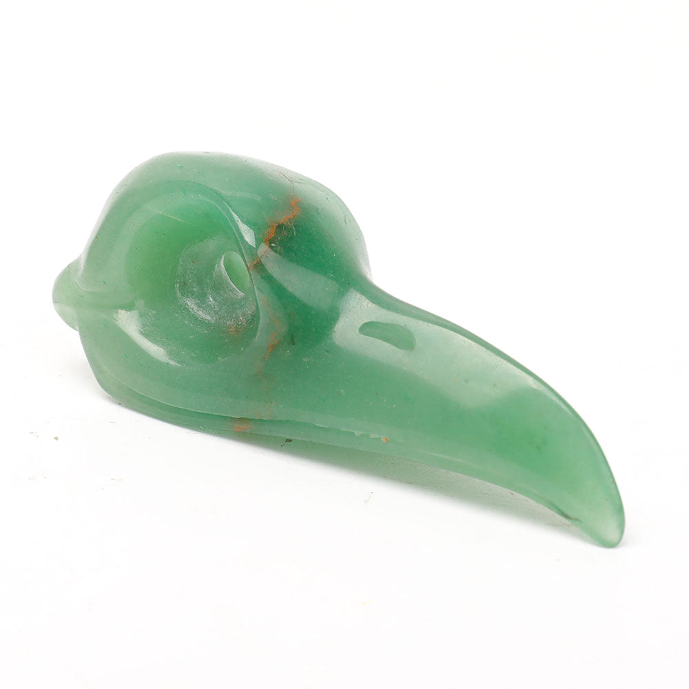 3.8" Aventurine & Black Obsidian Crow Skull Crystal Animals