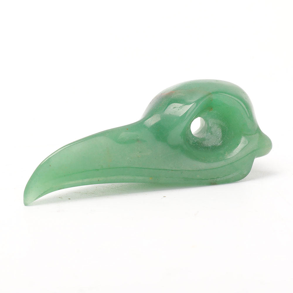 3.8" Aventurine & Black Obsidian Crow Skull Crystal Animals