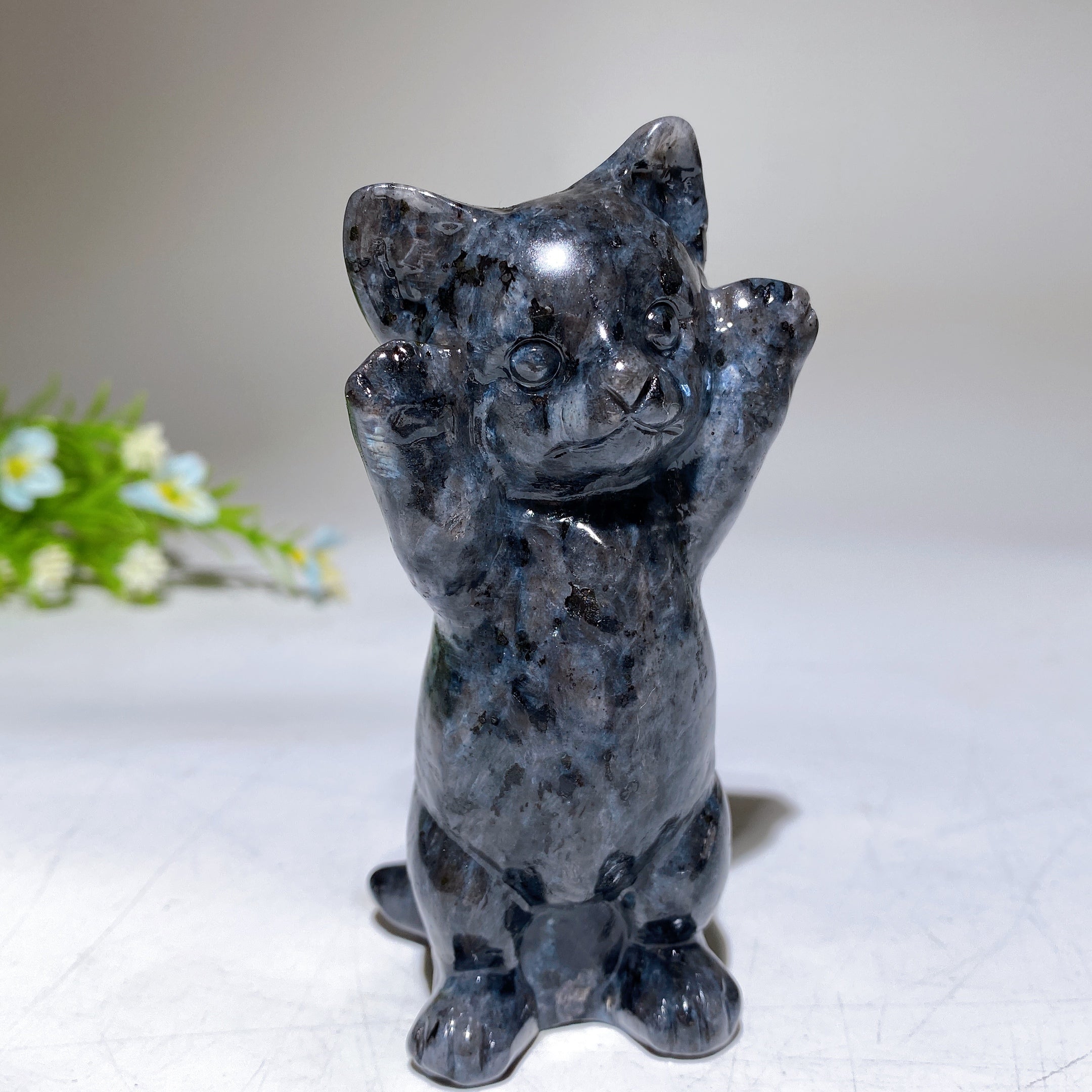 3.8" Crystal Cat Figurine | Healing Crystal Carving