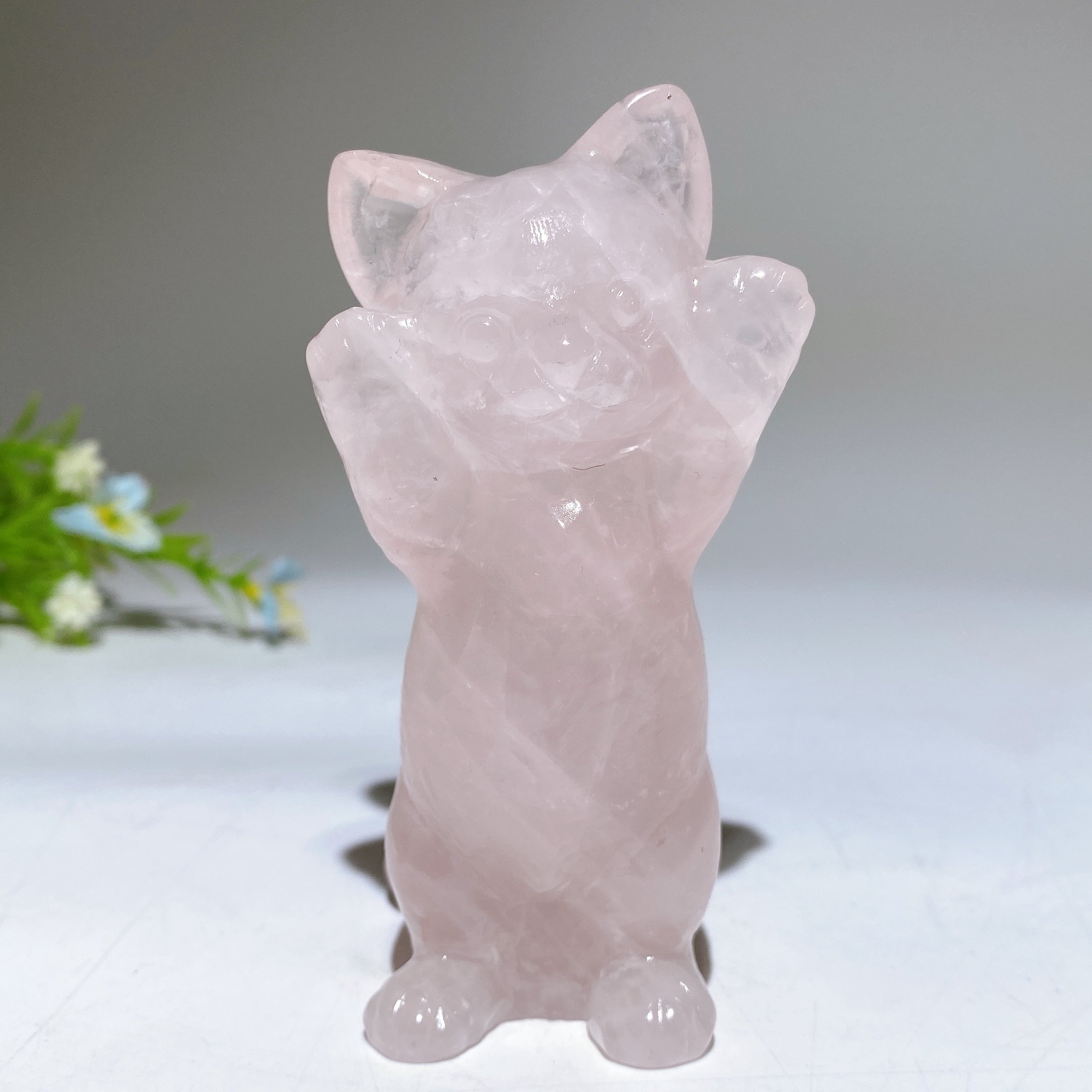 3.8" Crystal Cat Figurine | Healing Crystal Carving