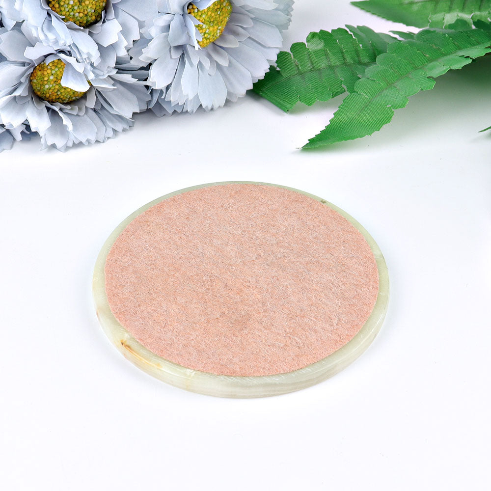 3.8 inch Afghan Jade Crystal Coasters for Healing & Décor
