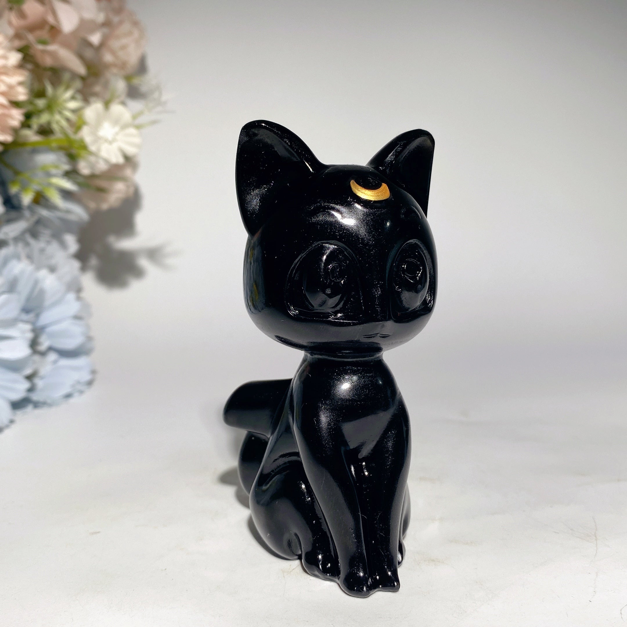 3.8 Inch Mixed Crystal Cat Carving for Healing Energy