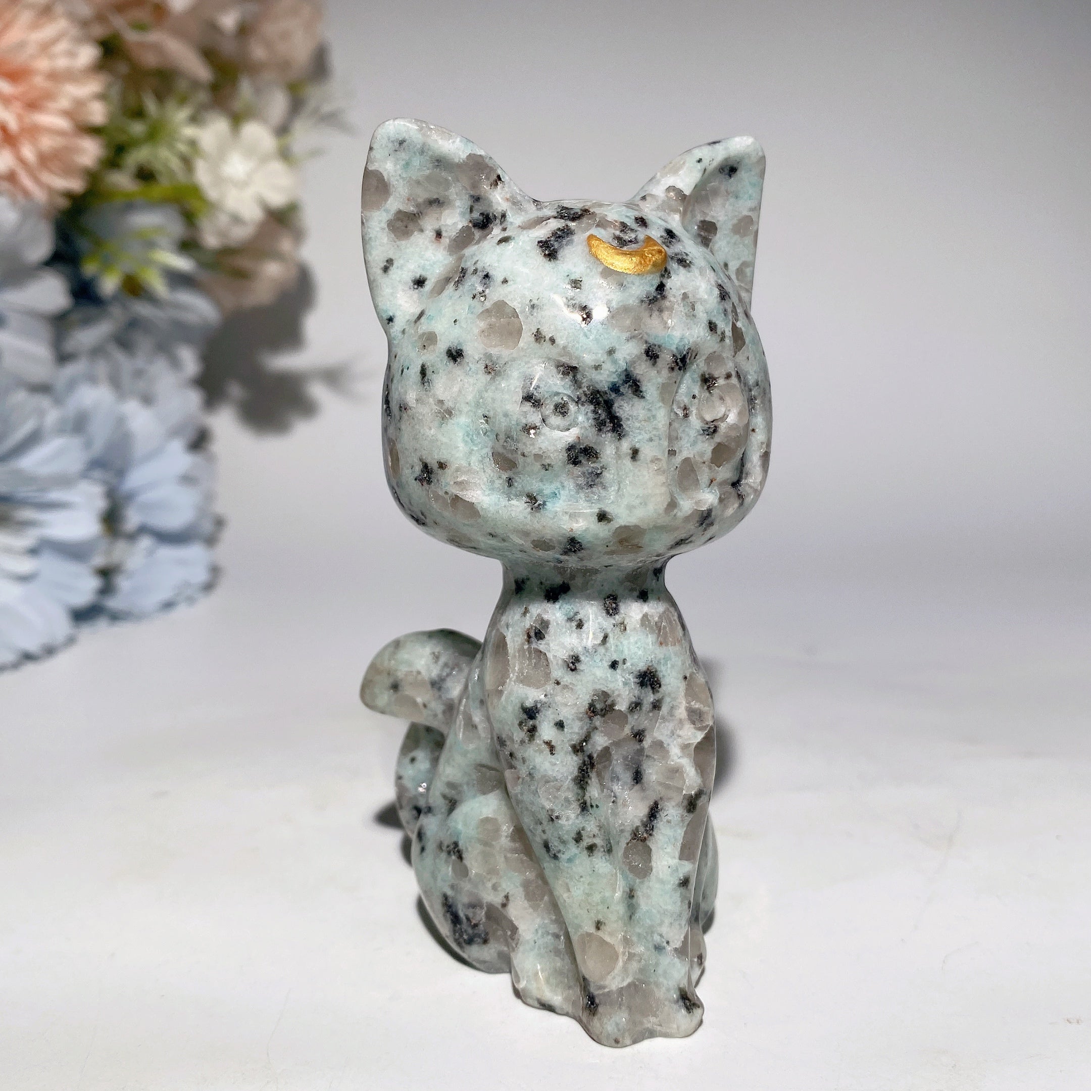 3.8 Inch Mixed Crystal Cat Carving for Healing Energy