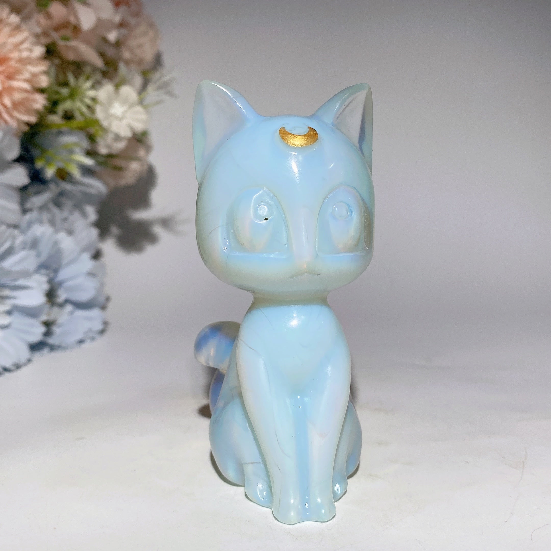 3.8 Inch Mixed Crystal Cat Carving for Healing Energy