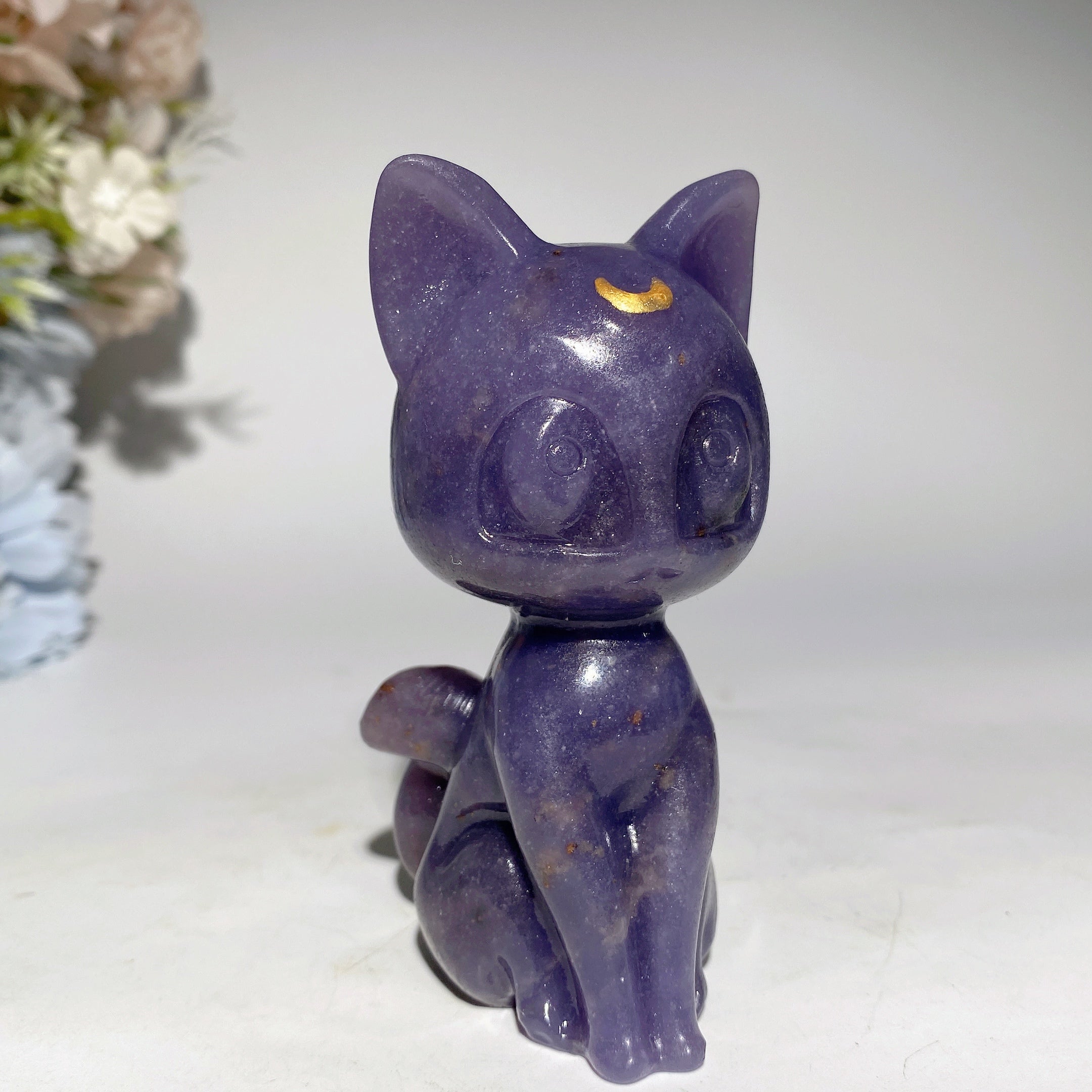 3.8 Inch Mixed Crystal Cat Carving for Healing Energy