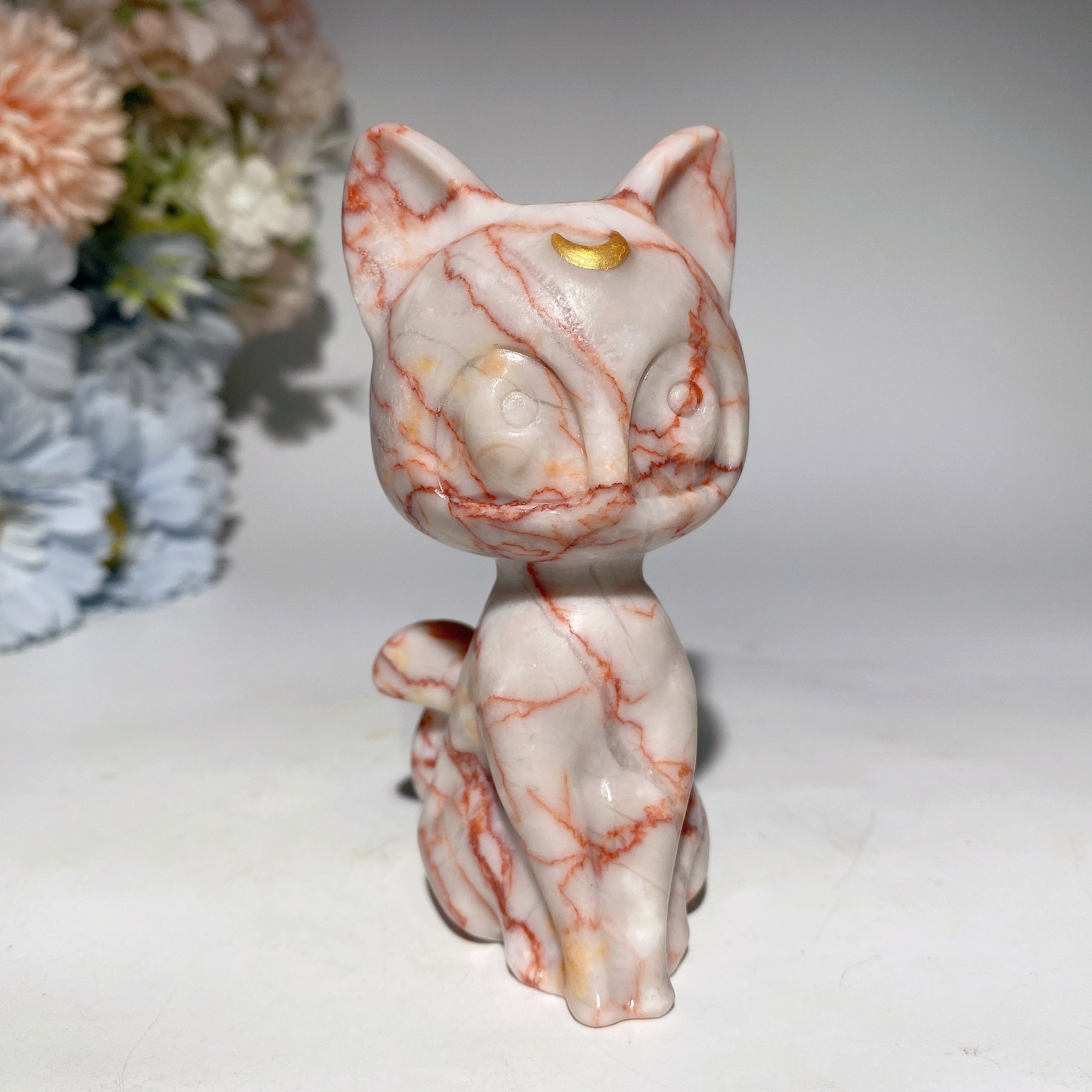 3.8 Inch Mixed Crystal Cat Carving for Healing Energy
