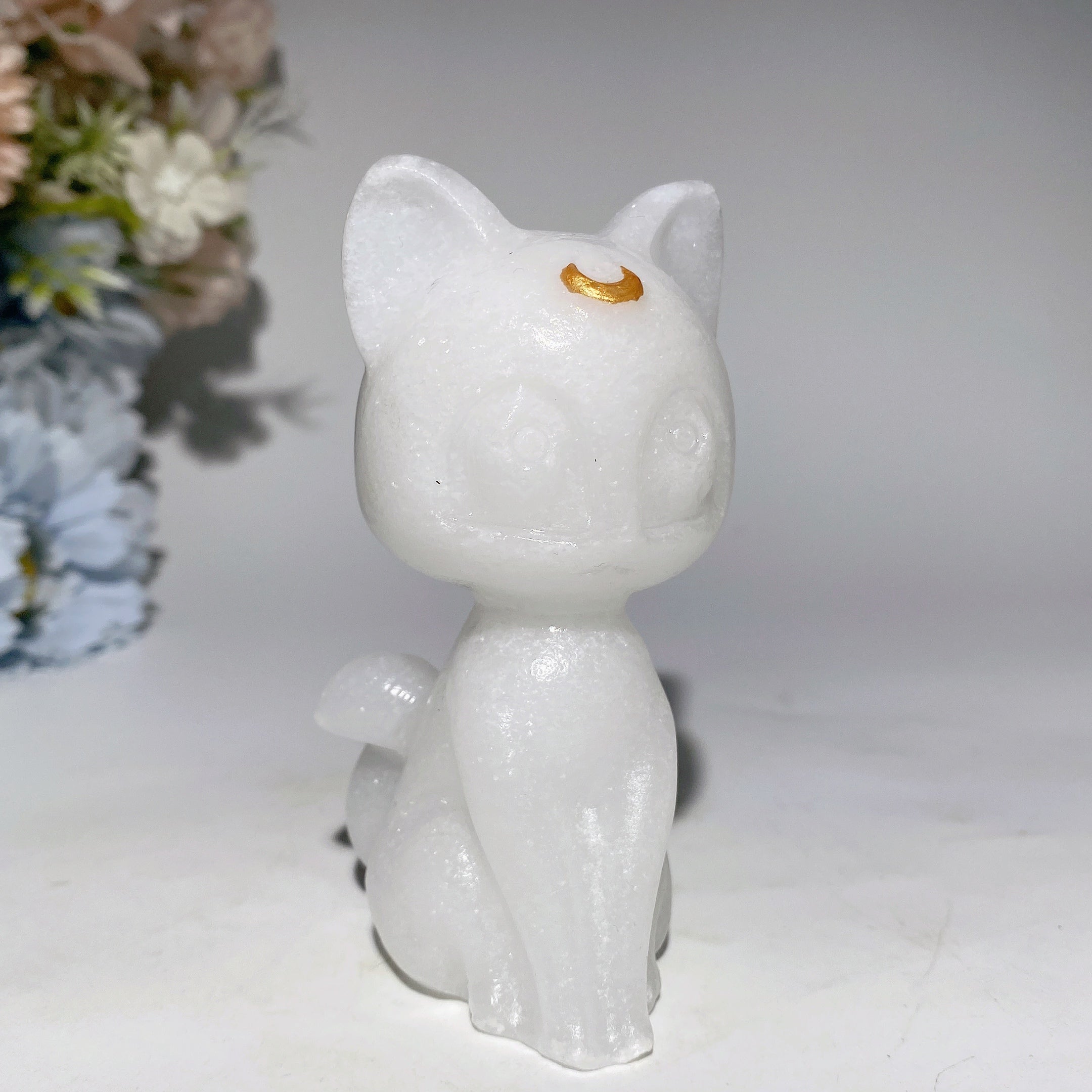 3.8 Inch Mixed Crystal Cat Carving for Healing Energy