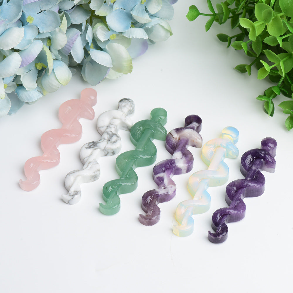 3.8 inch Mixed Crystal Snake Carving for Healing and Energy