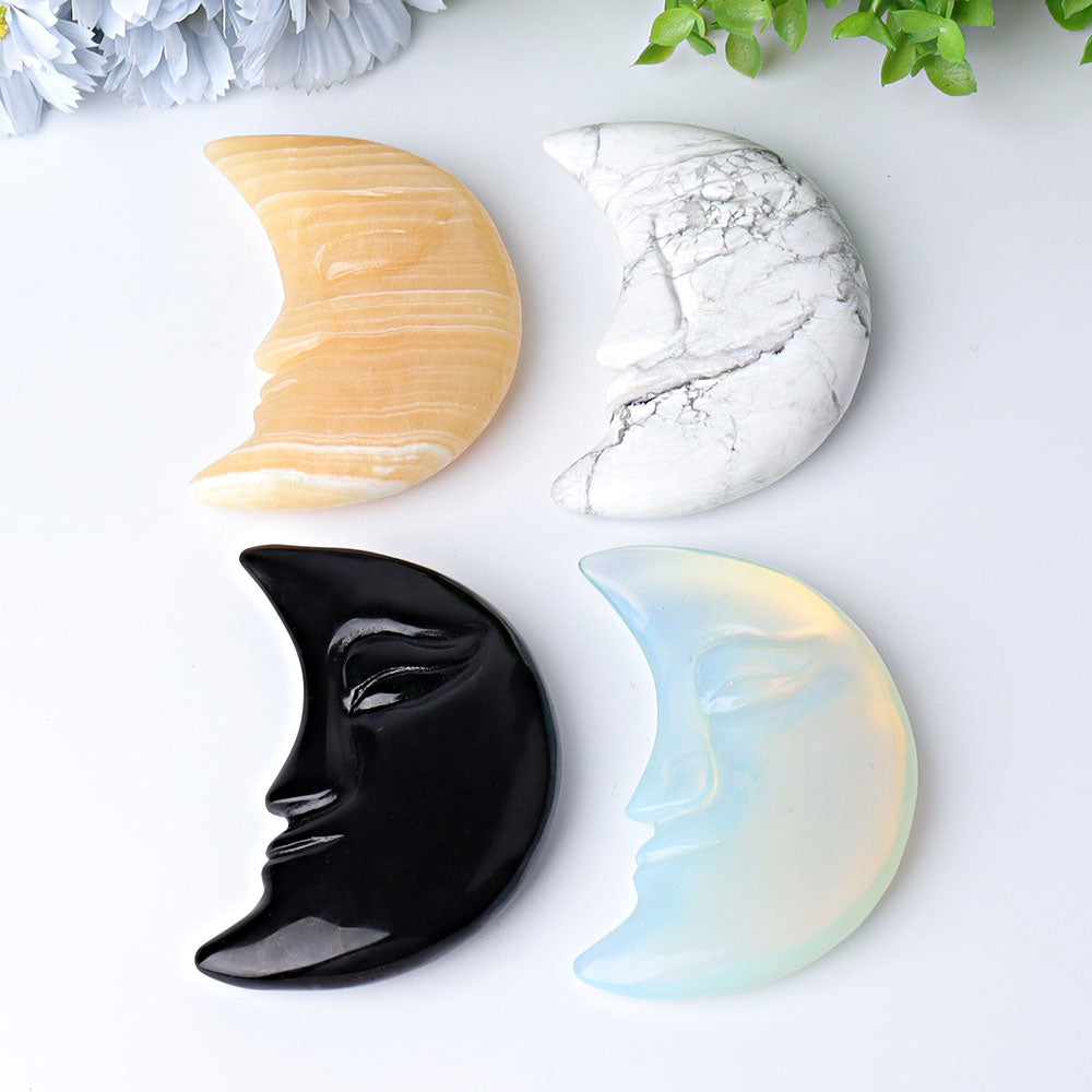 3.8 Inch Moon Face Crystal Figurines for Healing