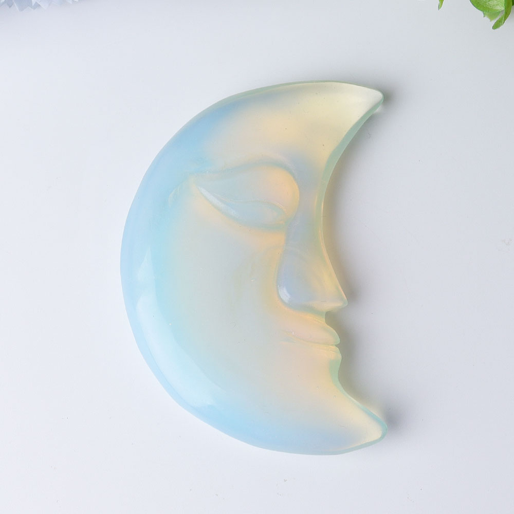 3.8 Inch Moon Face Crystal Figurines for Healing