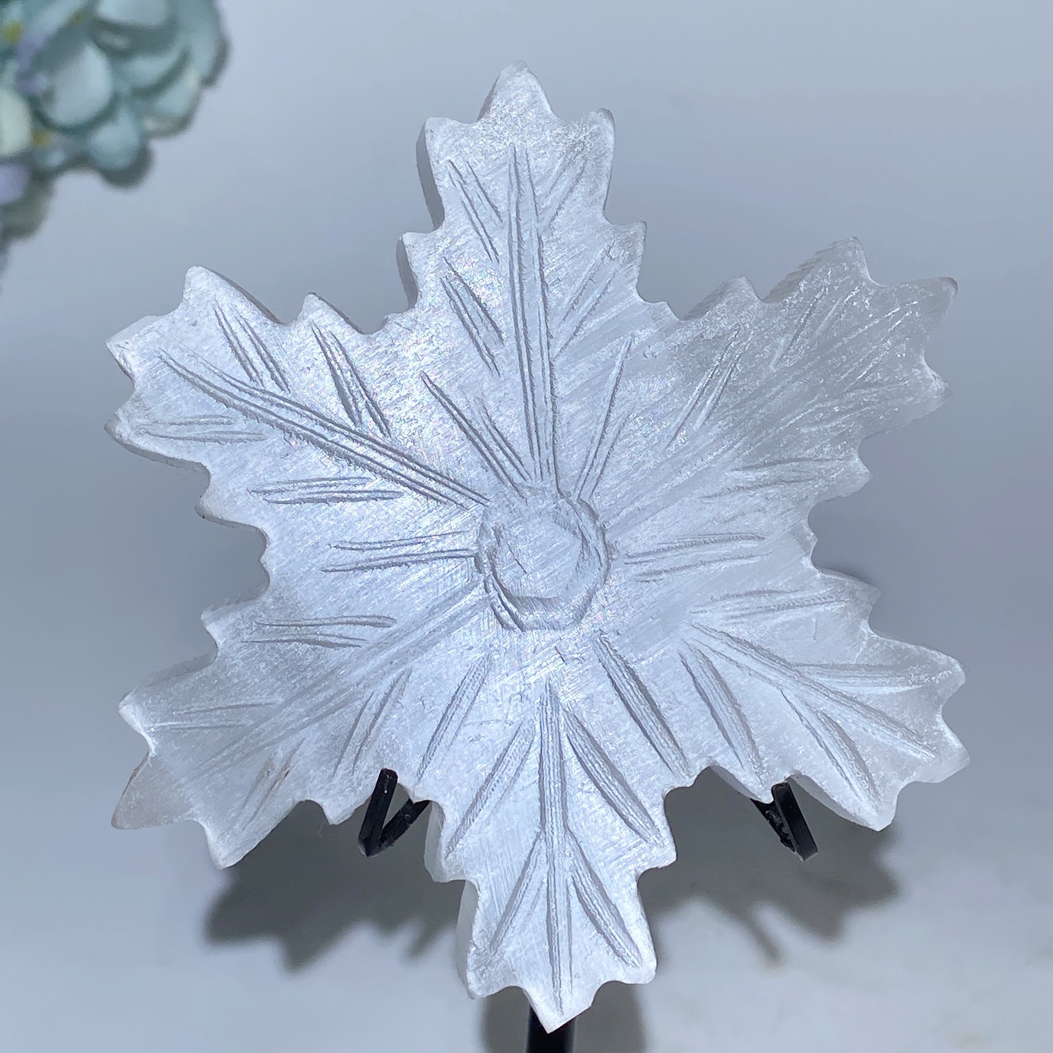 3.8 Inch Selenite Snowflake Crystal Figurine for Healing
