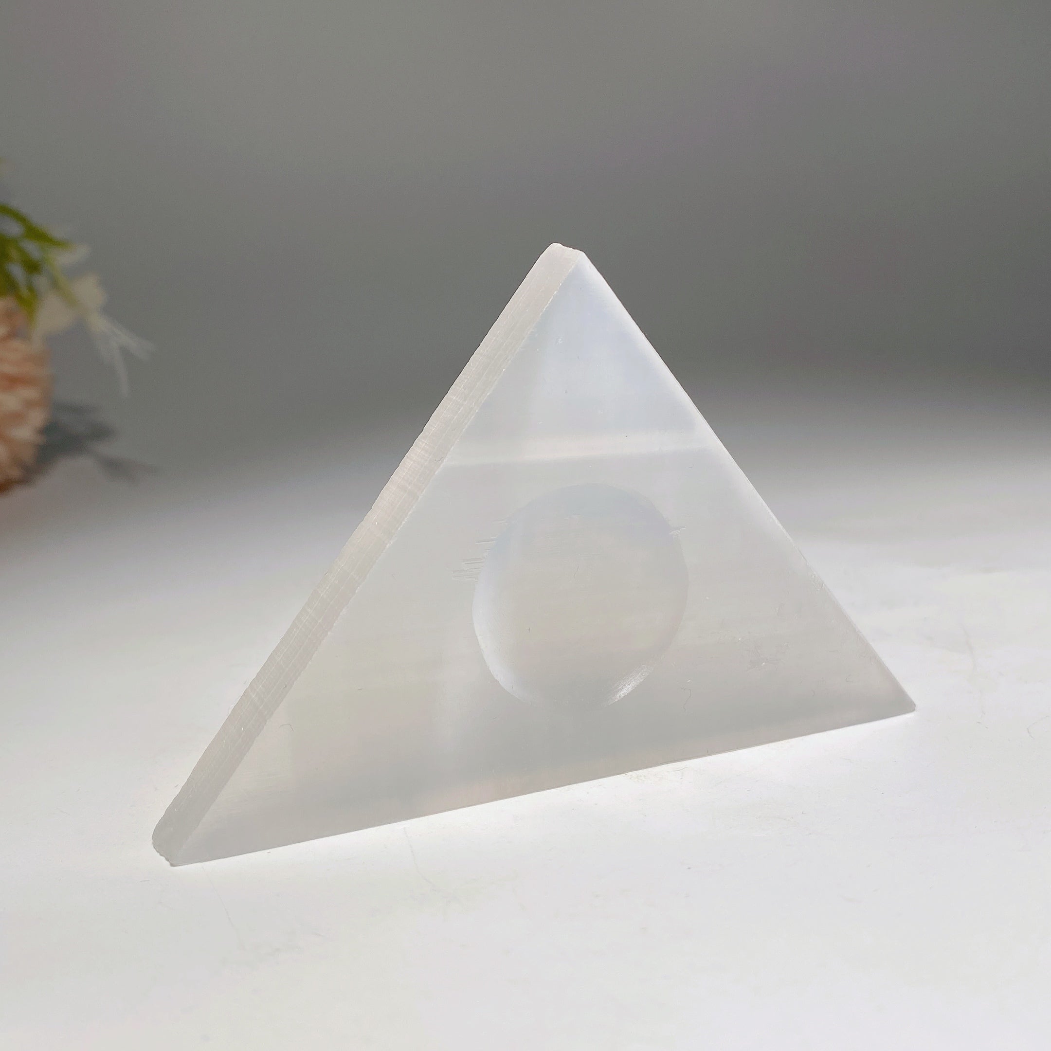 3.8 Inch Selenite Triangle Slab Crystal for Healing