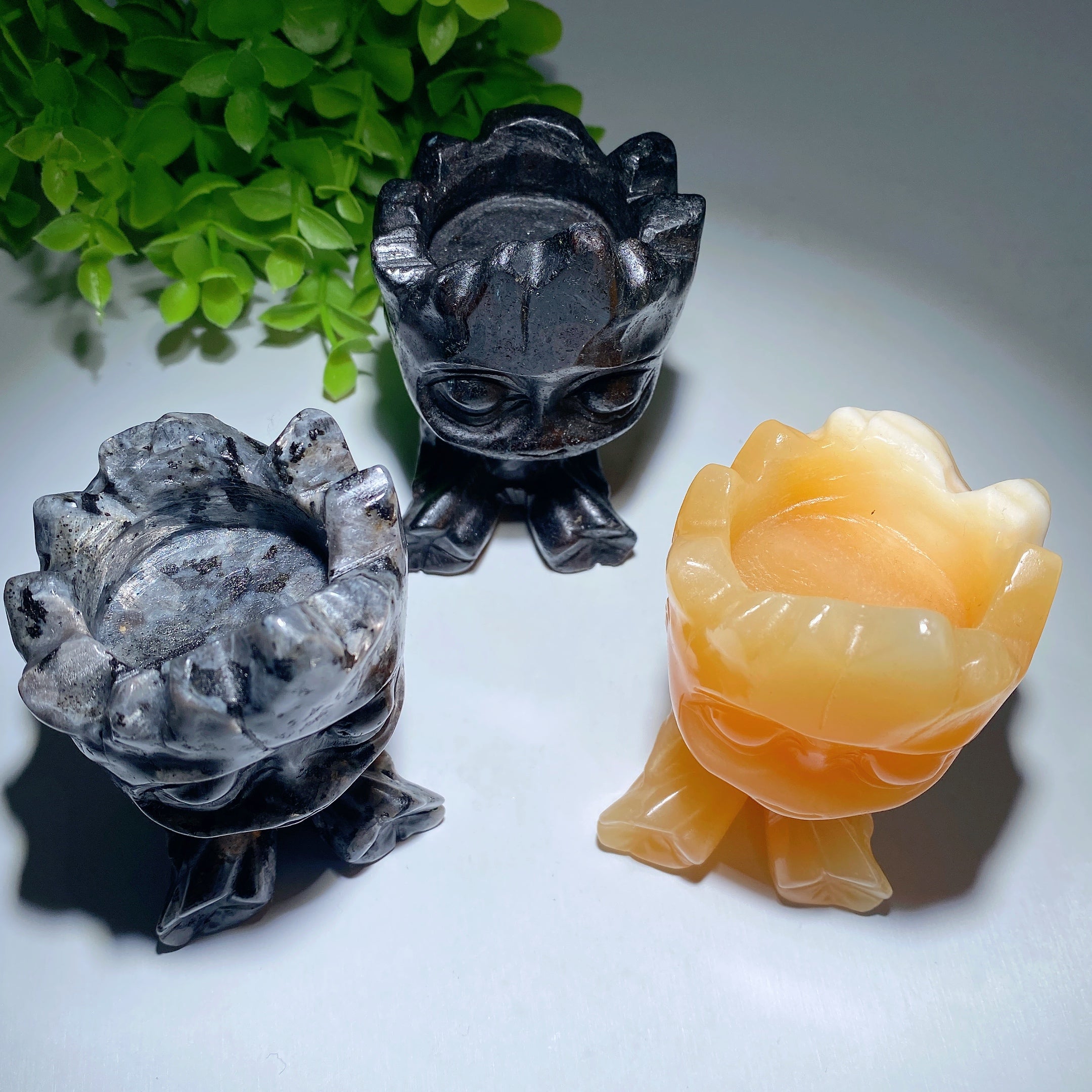 3.8" Mixed Crystal Groot Candle Holder for Energy Healing