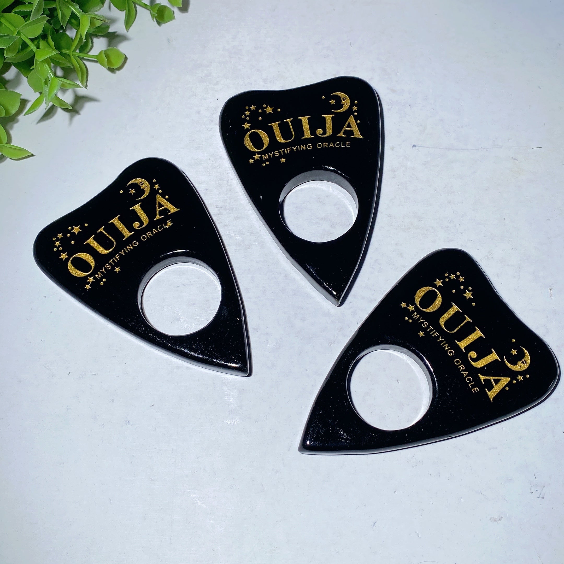 3.9-inch Black Obsidian Ouija Board Crystal Healing Planchette