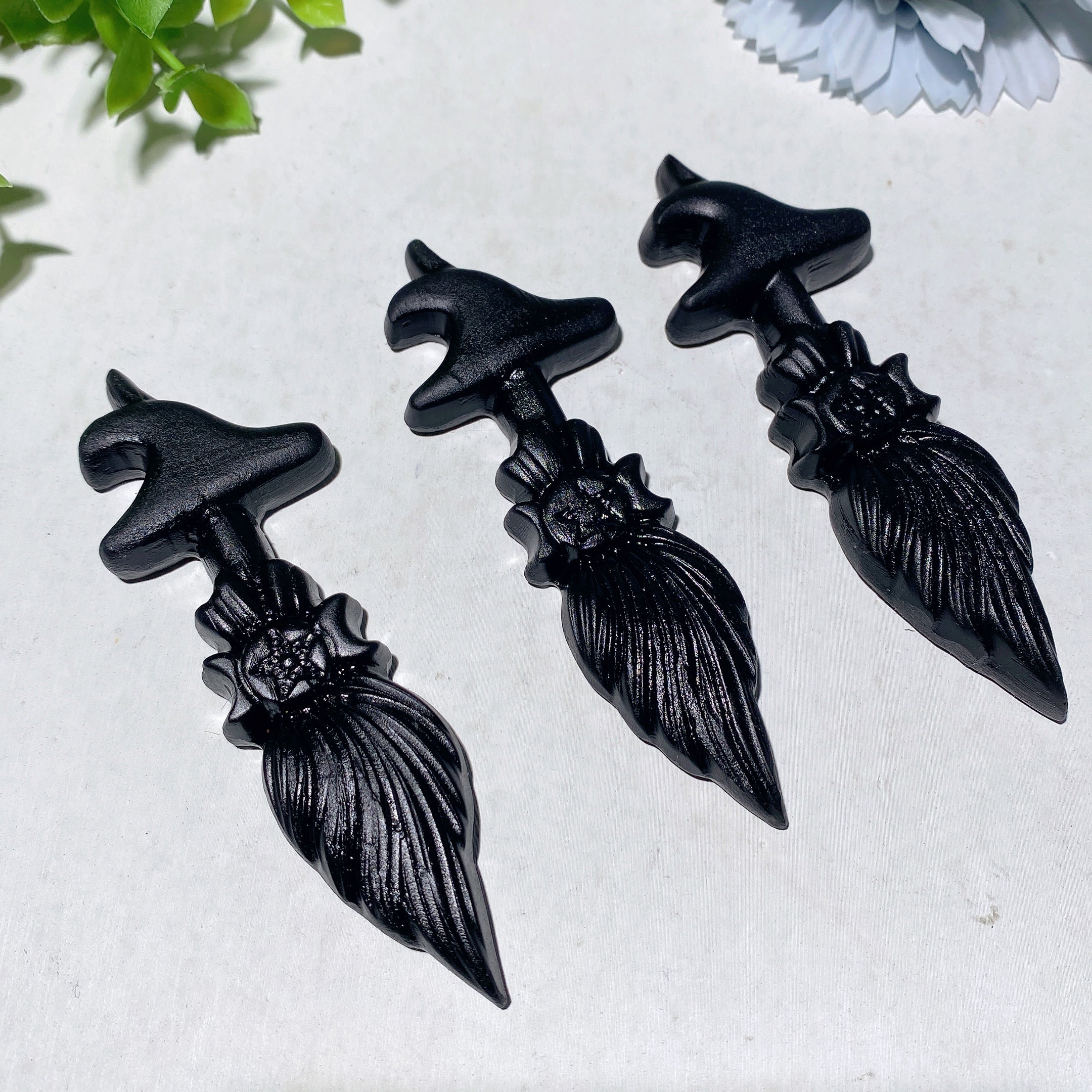 3.9 Inch Black Obsidian Taiji Stone Crystal Figurine