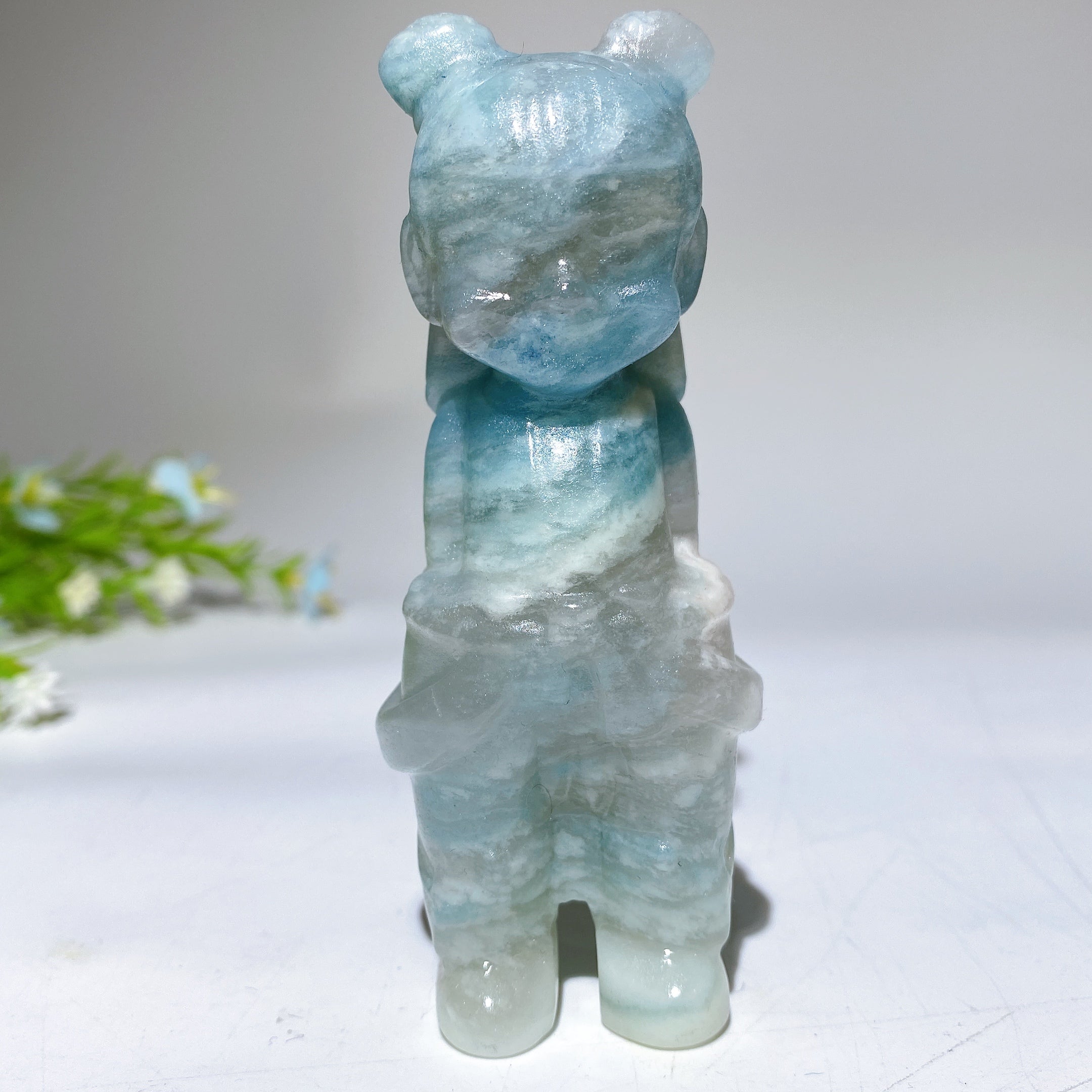 3.9-inch Crystal Nezha Carving Figurine Healing Sculpture