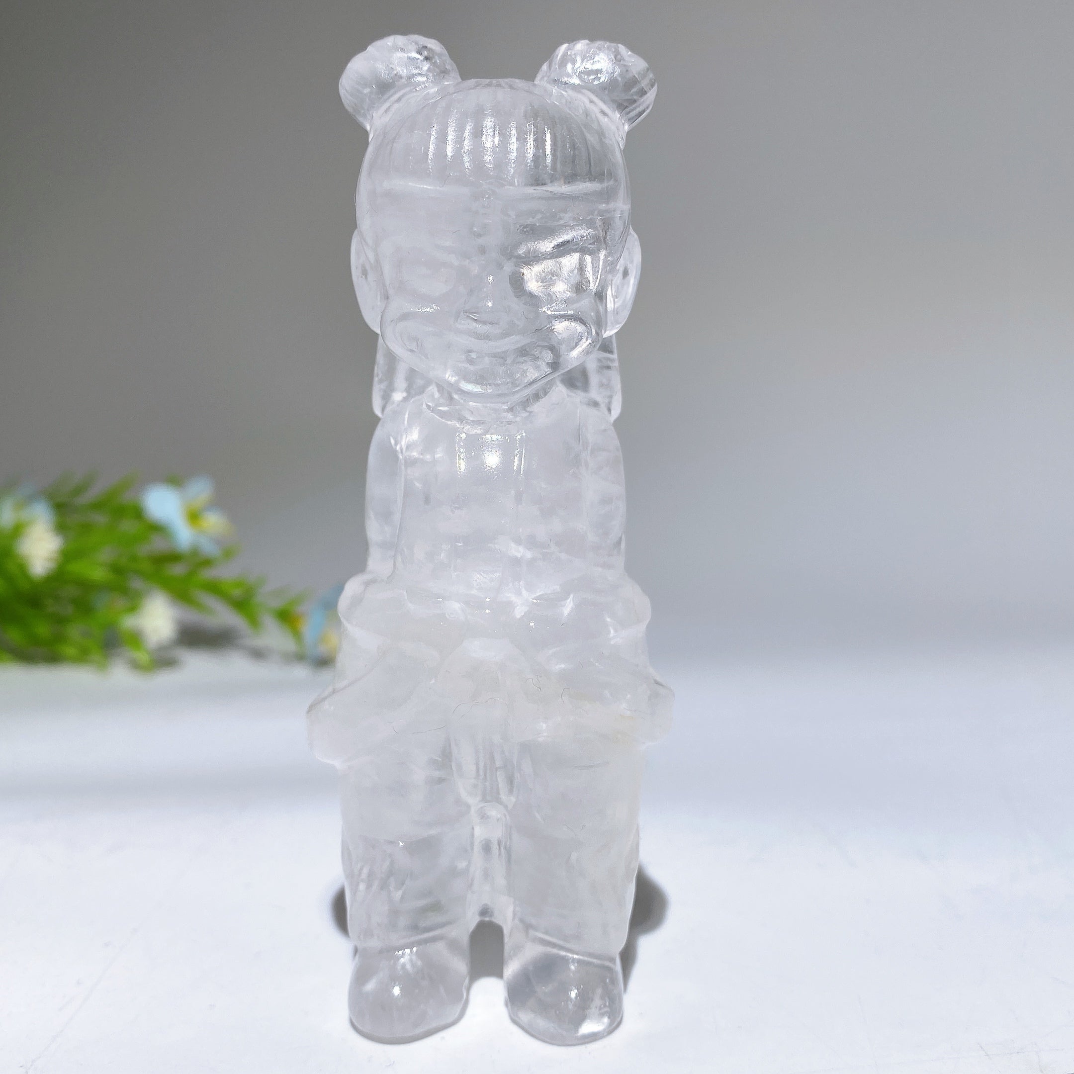 3.9-inch Crystal Nezha Carving Figurine Healing Sculpture