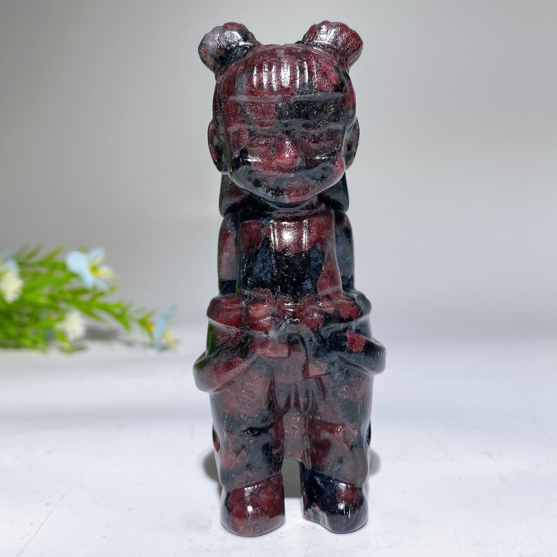 3.9-inch Crystal Nezha Carving Figurine Healing Sculpture