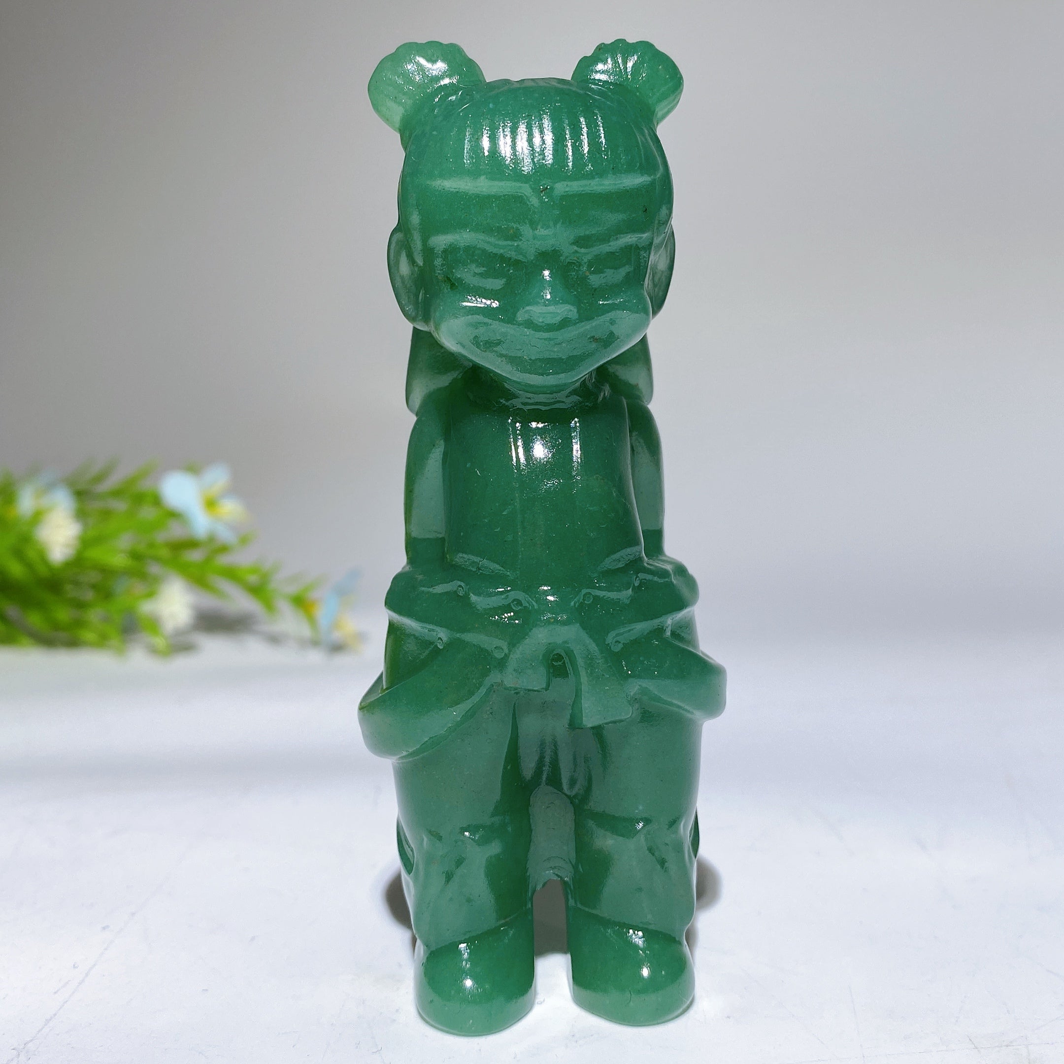 3.9-inch Crystal Nezha Carving Figurine Healing Sculpture
