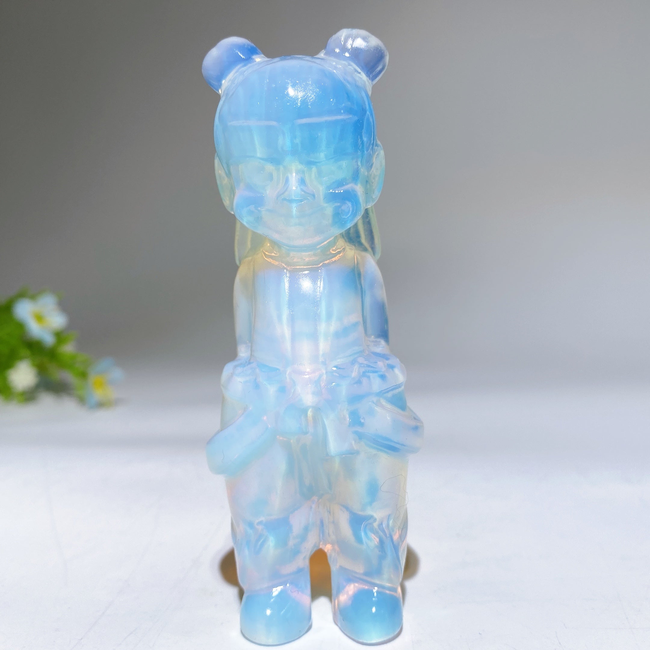 3.9-inch Crystal Nezha Carving Figurine Healing Sculpture