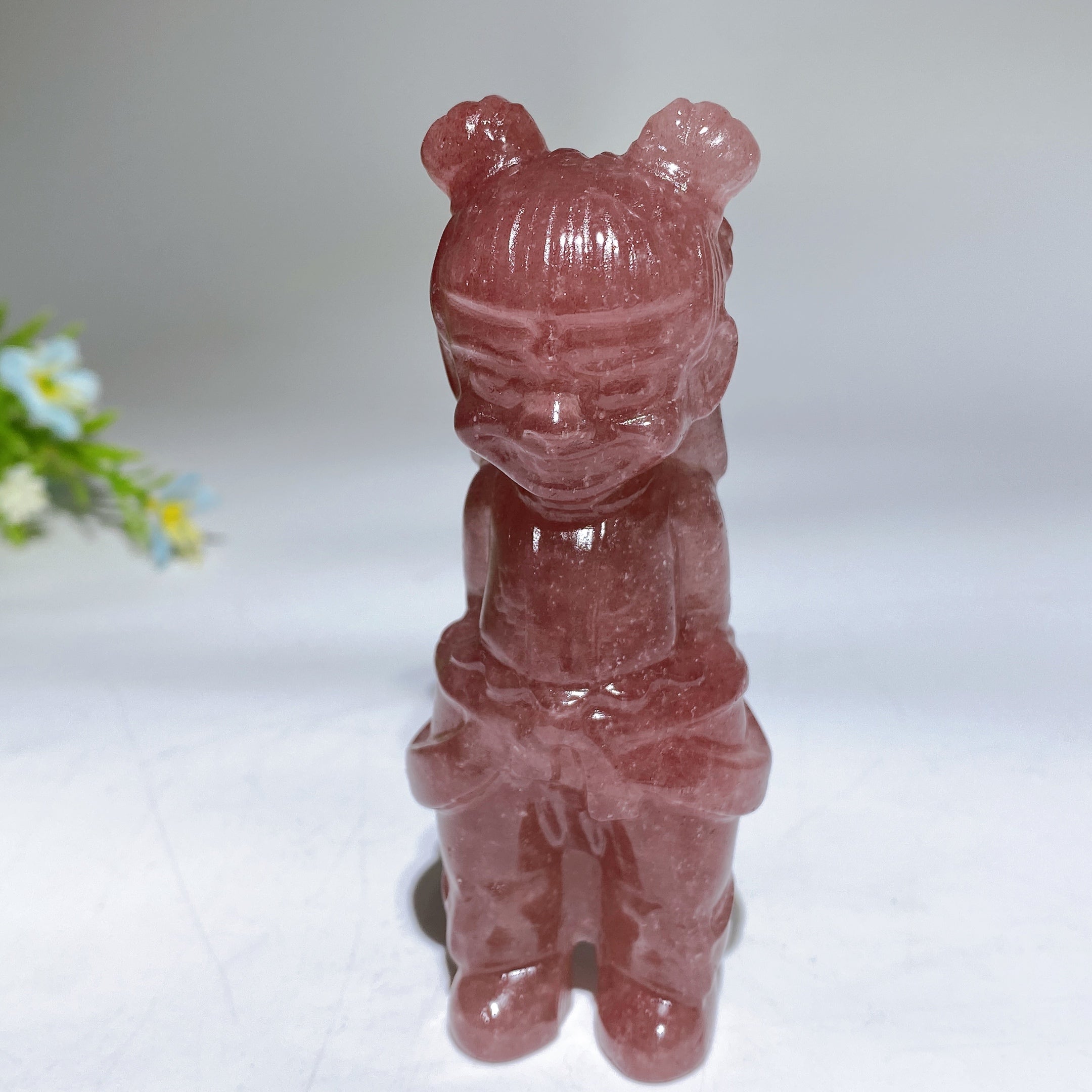 3.9-inch Crystal Nezha Carving Figurine Healing Sculpture