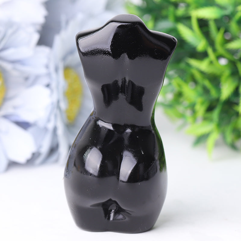 3 inch Black Obsidian Crystal Figurine Carving for Protection