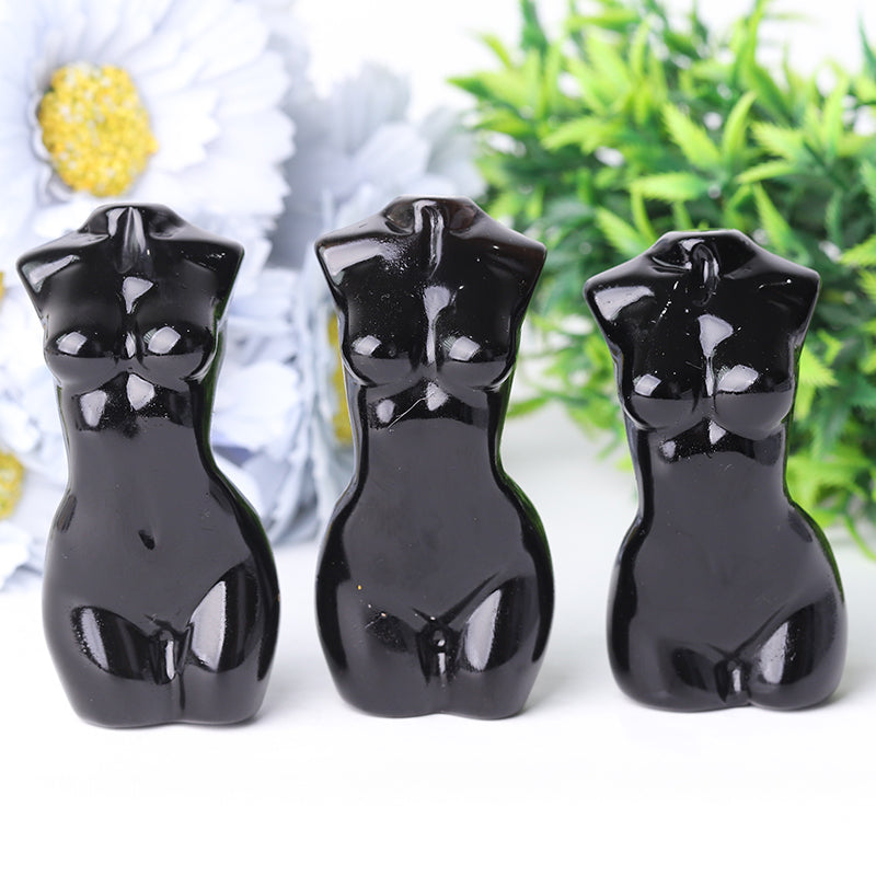 3 inch Black Obsidian Crystal Figurine Carving for Protection