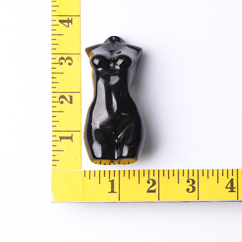 3 inch Black Obsidian Crystal Figurine Carving for Protection