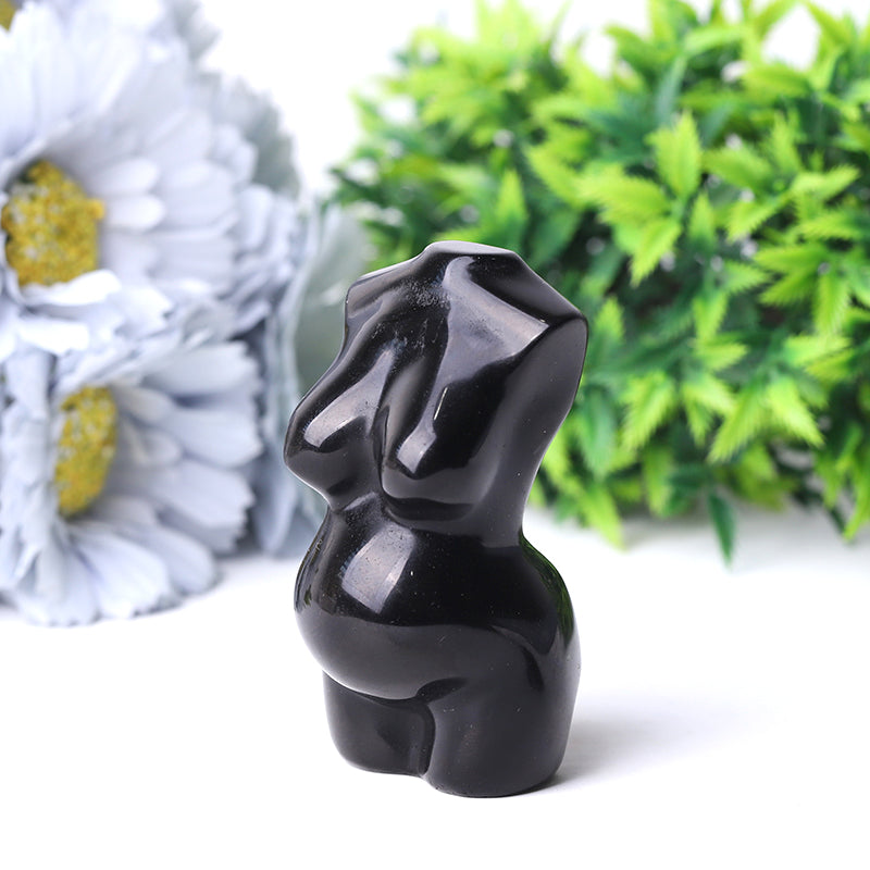 3 inch Black Obsidian Crystal Figurine for Healing Energy