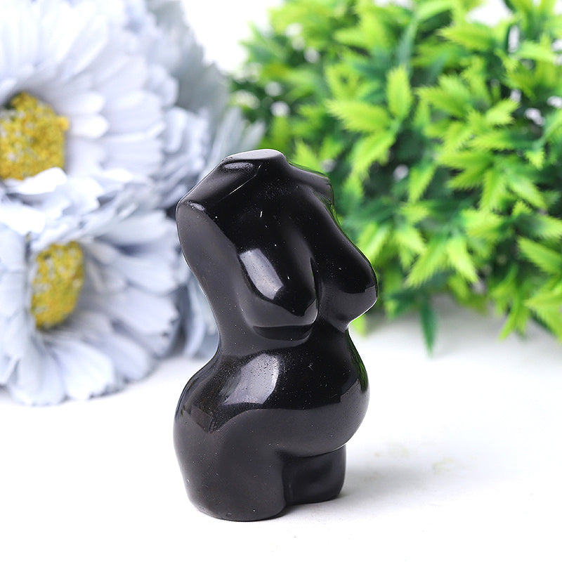 3 inch Black Obsidian Crystal Figurine for Healing Energy