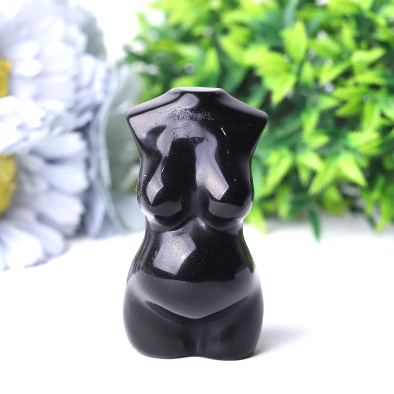 3 inch Black Obsidian Crystal Figurine for Healing Energy