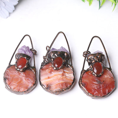 3 Inch Carnelian Amethyst Pendant for Jewelry DIY