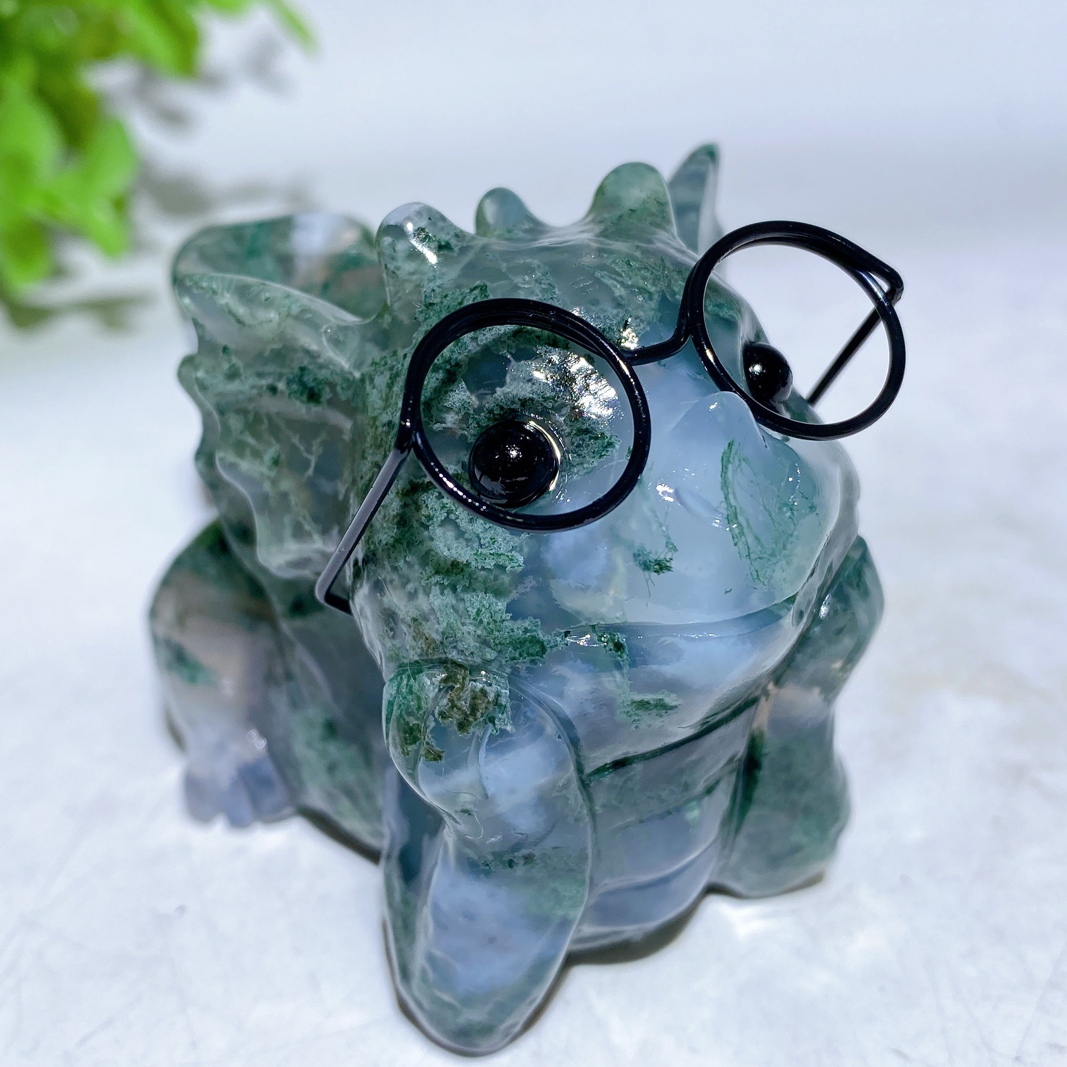 3 inch Crystal Baby Dragon Figurine Carving in Mixed Gemstones