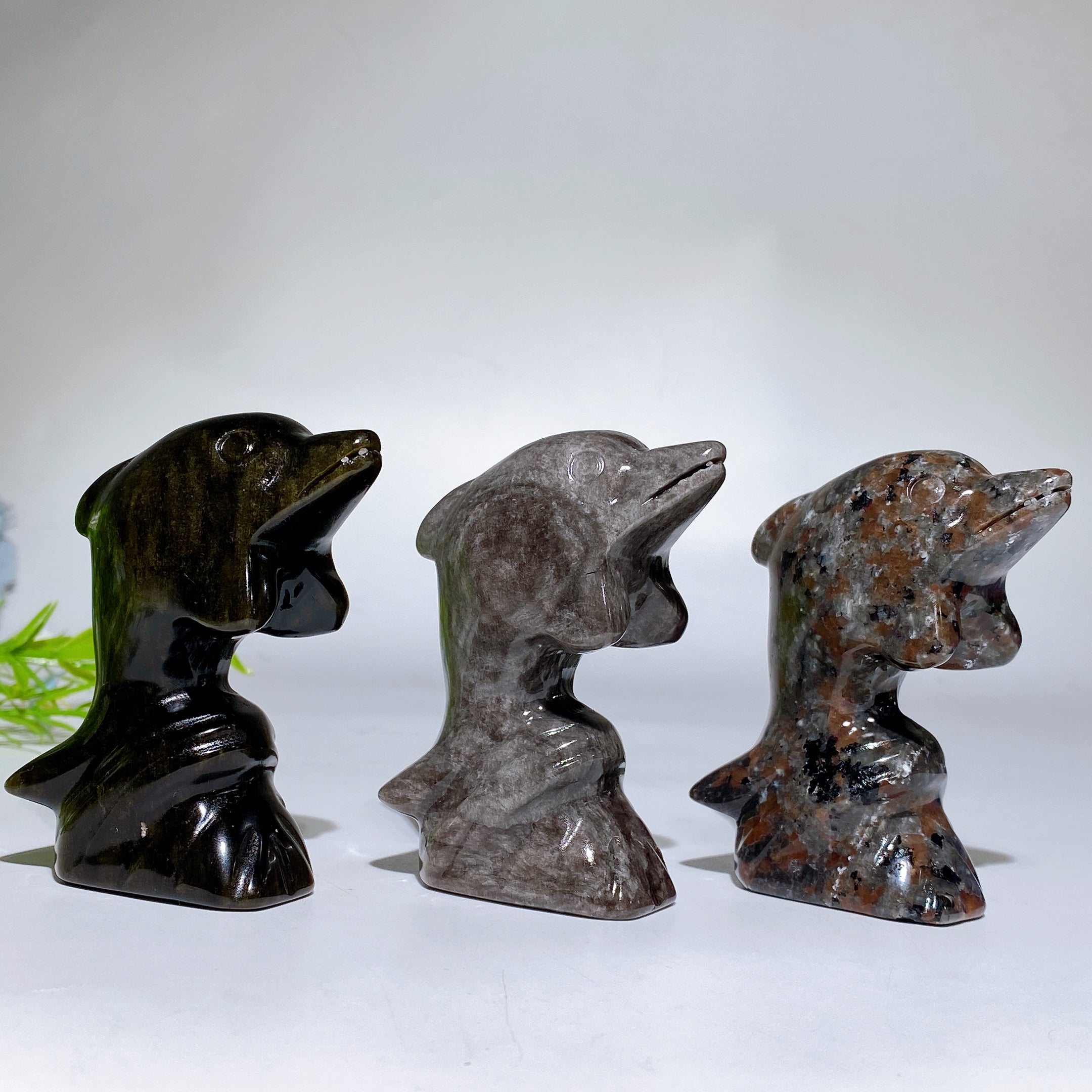 3-Inch Crystal Dolphin Carving Figurine Healing Crystals
