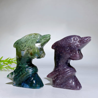 3-Inch Crystal Dolphin Carving Figurine Healing Crystals