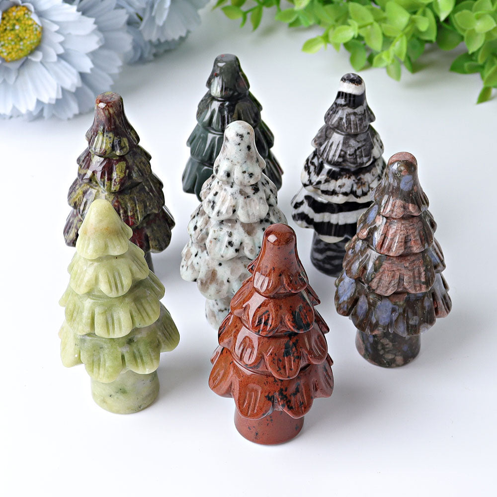 3-Inch Crystal Tree Carving | Healing Gemstone Sculpture
