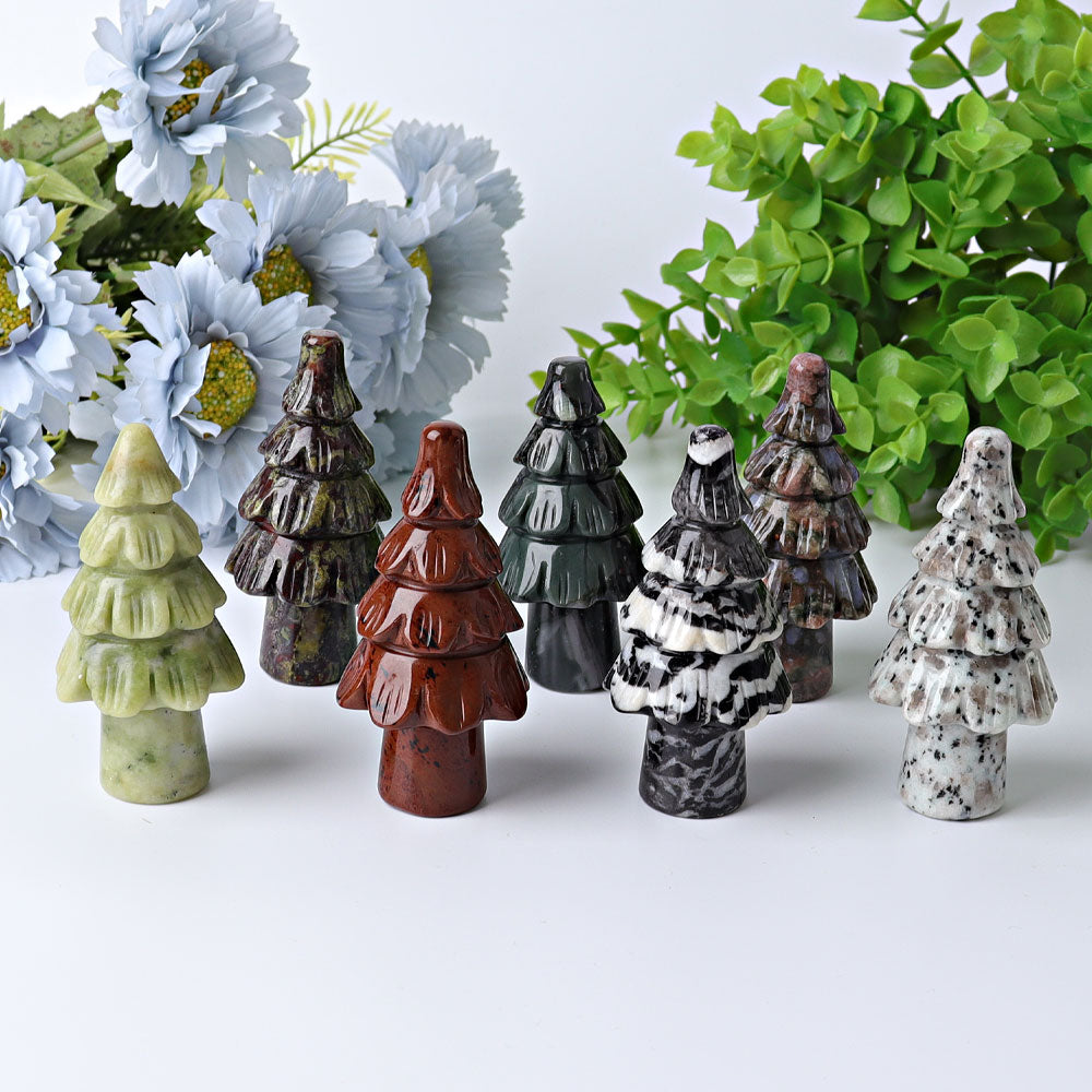 3-Inch Crystal Tree Carving | Healing Gemstone Sculpture
